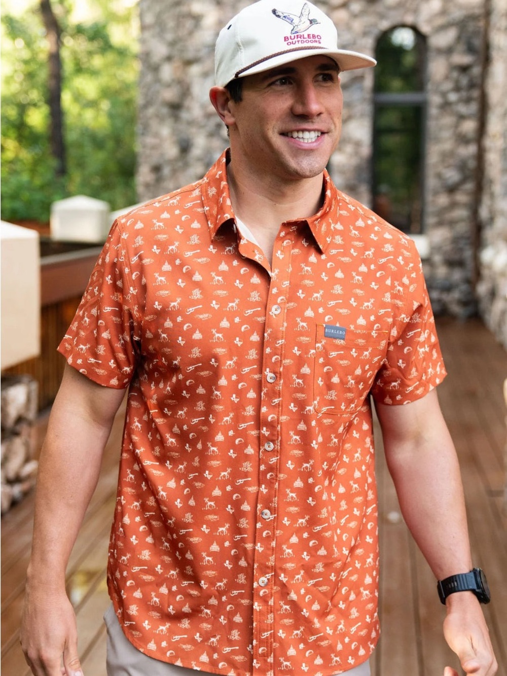 Men’s Burlebo Performance Button Up Lone Star State 2XL